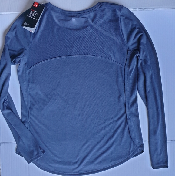 Under Armour Wm's Whisperlight Long Sleeve Active Top w/ Mesh Back Panel Blue Sm - Picture 15 of 16